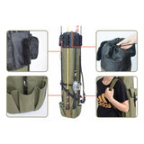 Durable Fishing Rod Reel Organizer Bag Travel Carry Storage Case Holding 5 Poles