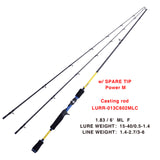 013c High Carbon Fiber Casting Fishing Rod 6'/6.6'/7' 1.83m-2.1m Lure Fishing Pole 2sec w/ Spare Tip