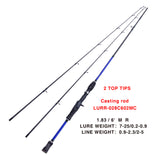 028C Huron 6'/6.6'/7' Carbon Casting Rod Fishing Rod w/ Spare Tip -USA