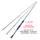 028C Huron 6'/6.6'/7' Carbon Casting Rod Fishing Rod w/ Spare Tip -USA