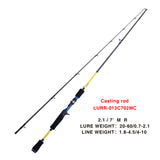 013c High Carbon Fiber Casting Fishing Rod 6'/6.6'/7' 1.83m-2.1m Lure Fishing Pole 2sec w/ Spare Tip