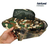 Unisex Camouflage Fishing Cap with Wide Brim and Shawl Neck Protection Outdoor Camping Hat