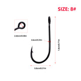 10pcs Teflon Coated Straight-shank Hook FH18SS2 Soft Worm Holder Barbed Carp Fishing Hook 2/4/6/8/10