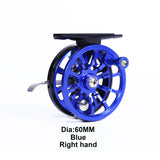 60mm Multi-color Full Aluminum Ice Fishing Reel Left/Right Handed CNC machined Ice Reel