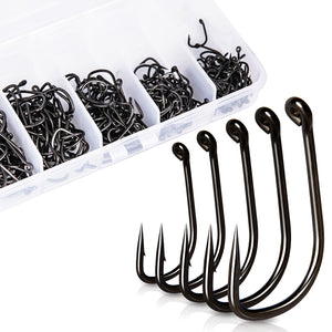 250pcs TEFLON Sharp Carp Fishing Hooks TFSH-B Single Barbed Fishhooks