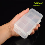 5.5x3x2in Double Side Waterproof Fishing Tackle Box Fishing Lure Bait Hook Storage Case with 6 Slots