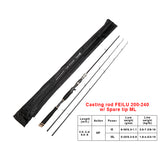 Length Adjustable 6.6'~9' Casting Fishing Rod w/ Spare Tip M/ML Carbon Rock Fishing Pole MF Action