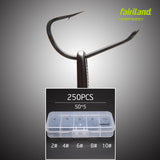 250pcs TEFLON Sharp Carp Fishing Hooks TFSH-B Single Barbed Fishhooks