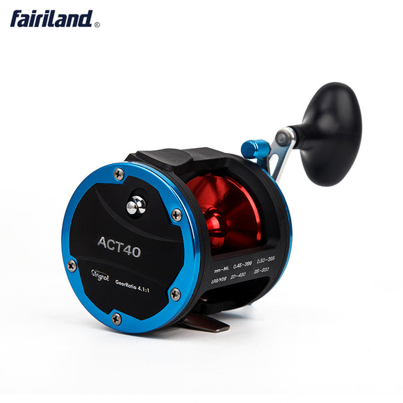 4BB 4.1:1 ACT40 Boat Fishing Reel Drum Trolling Reel Right Hand 18KG Drag Power Baitcasting Reel-USA