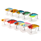 10pcs 7cm/16g VIB Fishing Lures Two Treble Hooks ABS Plastic Artificial Sinking Hard Bait