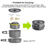 Outdoor Aluminum Camping Cookware Kit Cooking Set Travelling Hiking Picnic BBQ Tableware
